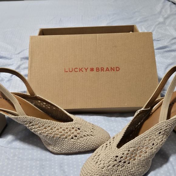 Lucky Brand Shoes - Lucky Brand Women's Tan Woven Heels